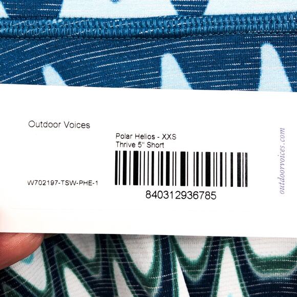 OUTDOOR VOICES Womens 5" Thrive Bike Shorts XXS Blue Polar Helios TechSweat NWT - Picture 8 of 8
